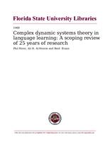 Complex dynamic systems theory in language learning: A scoping review of 25 years of research