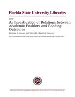 Investigation of Relations between Academic Enablers and Reading Outcomes