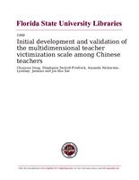 Initial development and validation of the multidimensional teacher victimization scale among Chinese teachers